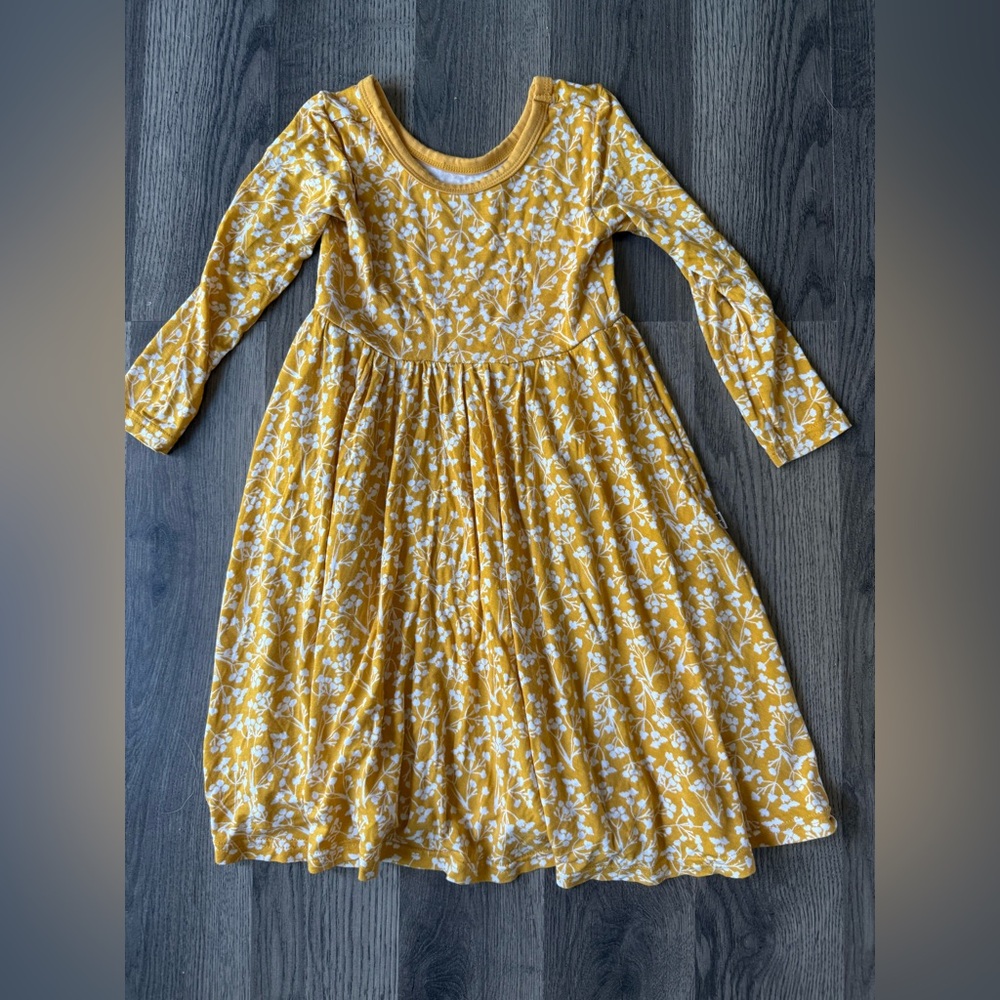 Little sleepies golden poppies long sleeve dress